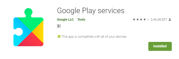Приложение Google Play Services