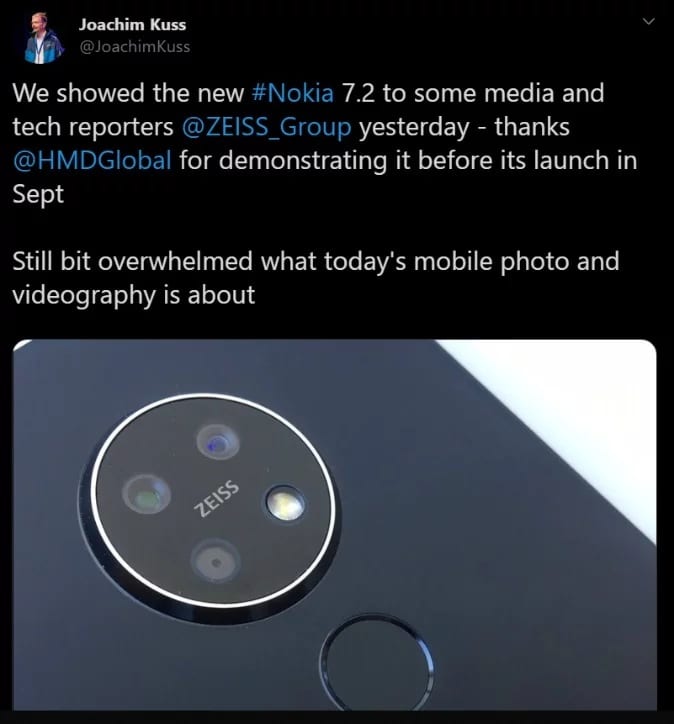 Подтверждена тройная камера ZEISS в Nokia 7.2