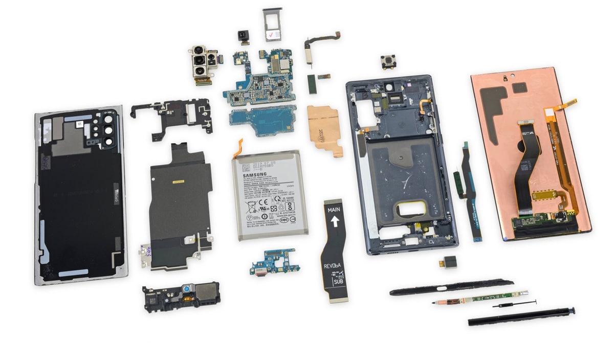Samsung Galaxy Note 10+ 5G Gets Poor Repairability Score From iFixit