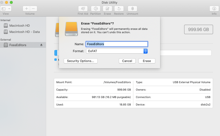Wipe Hard Drive tool 2 MacOS Дисковая утилита