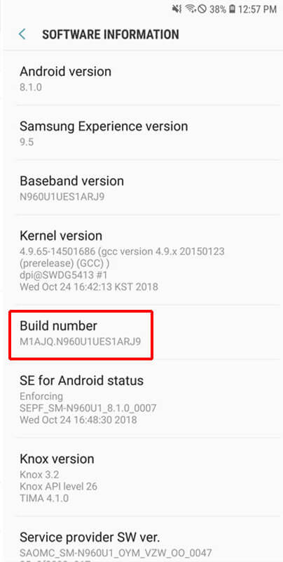 Как включить параметры разработчика на любом телефоне Android - номер строителя