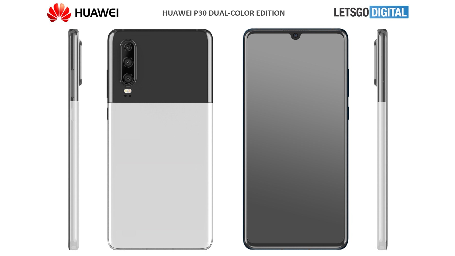 Новая отделка в 2-х цветном стиле "Pixel" для Huawei P30 [RUMOR]