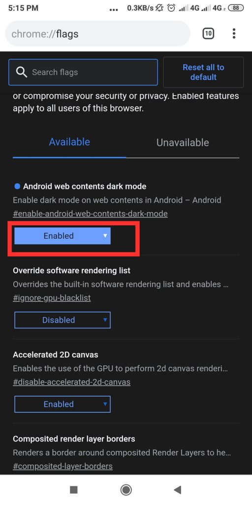 Темный режим на Chrome на Android