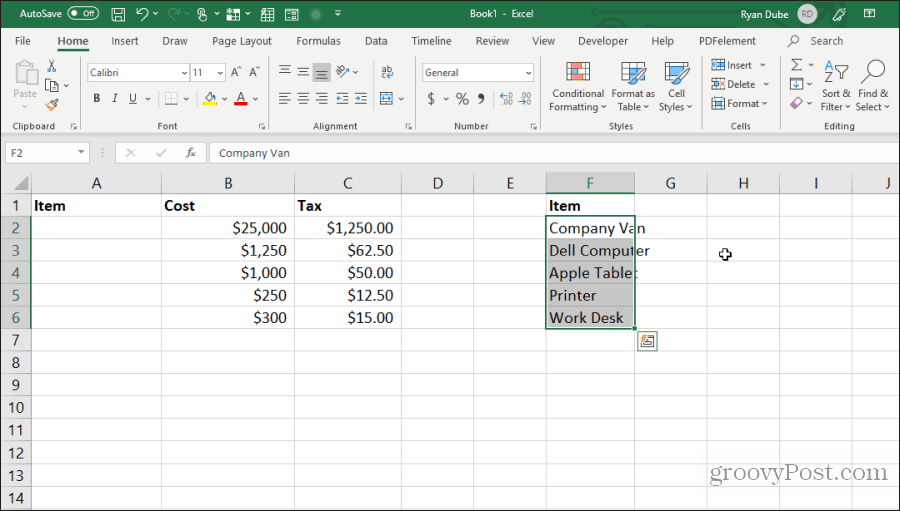 движущиеся клетки в Excel