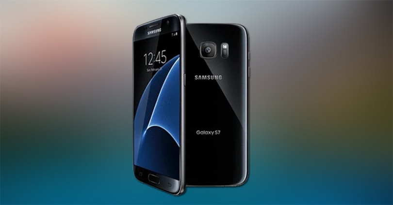 Samsung спереди и сзади Galaxy S7 в черном цвете