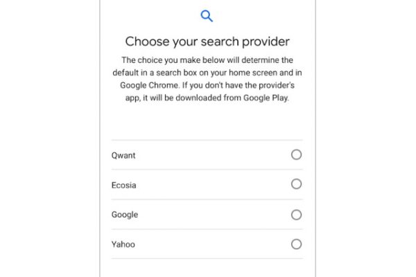 Выбор поиска Android