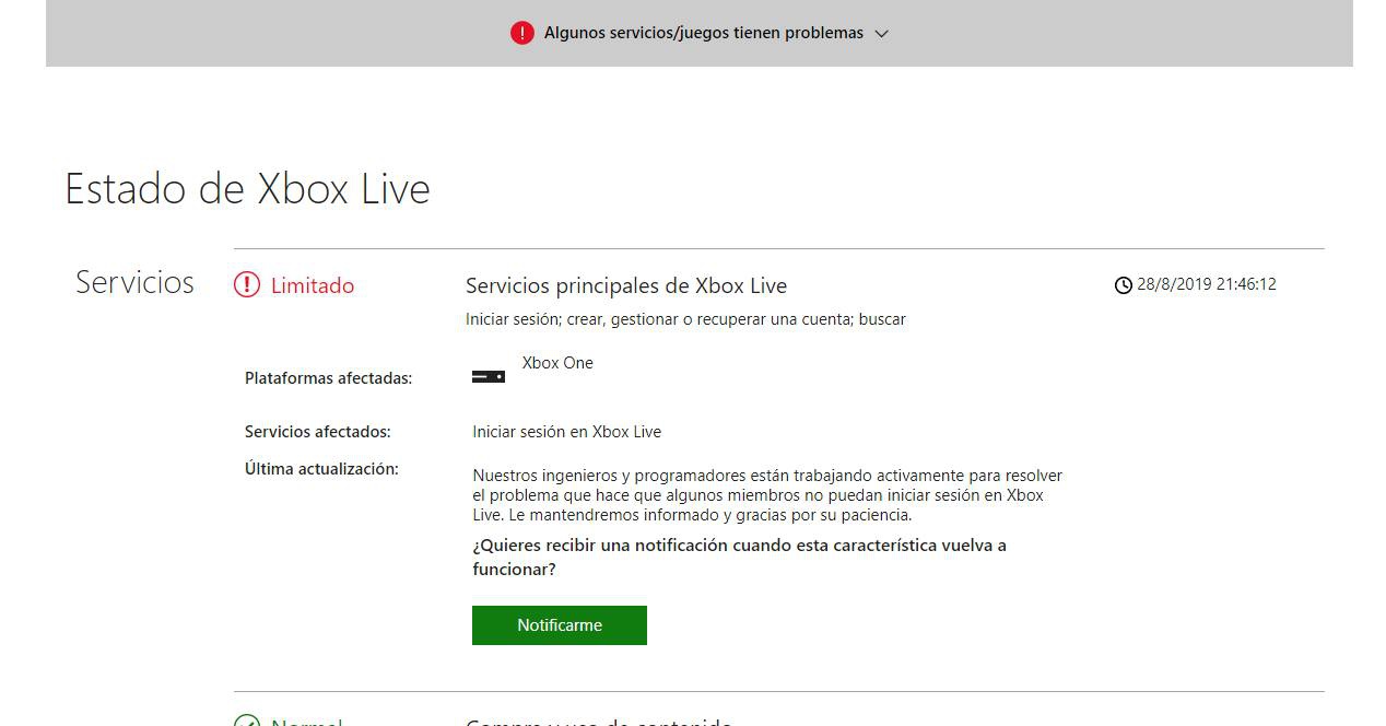 Xbox Live упал