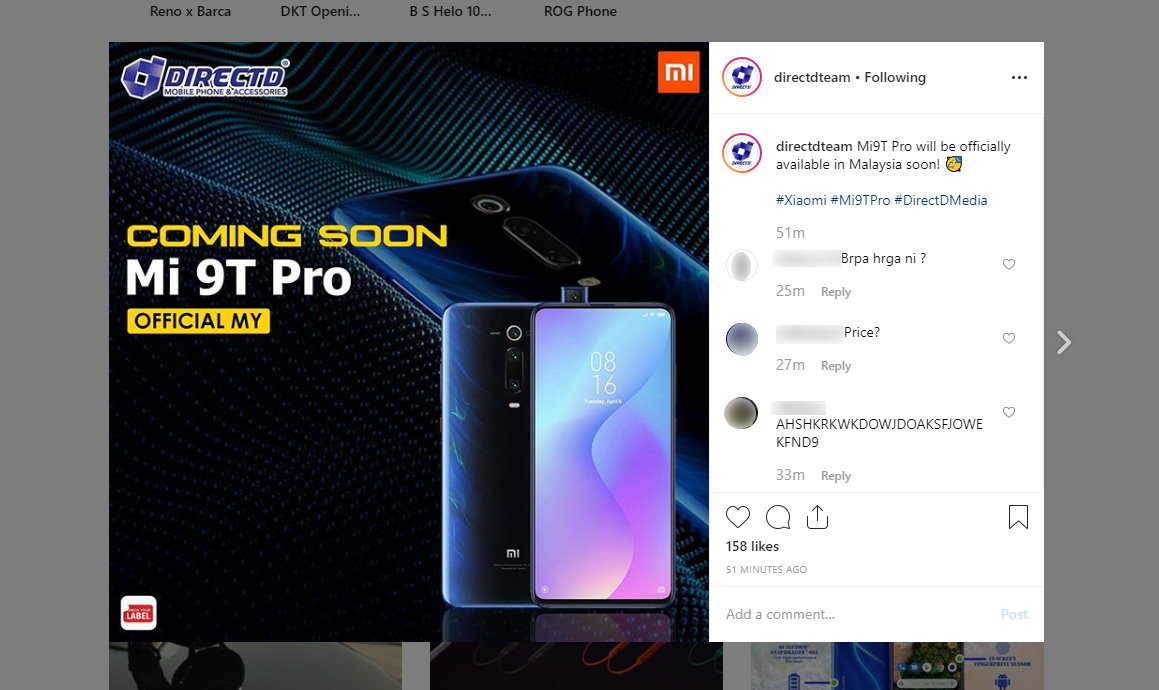 Xiaomi Mi 9T Pro скоро появится в Малайзии, по словам местного продавца