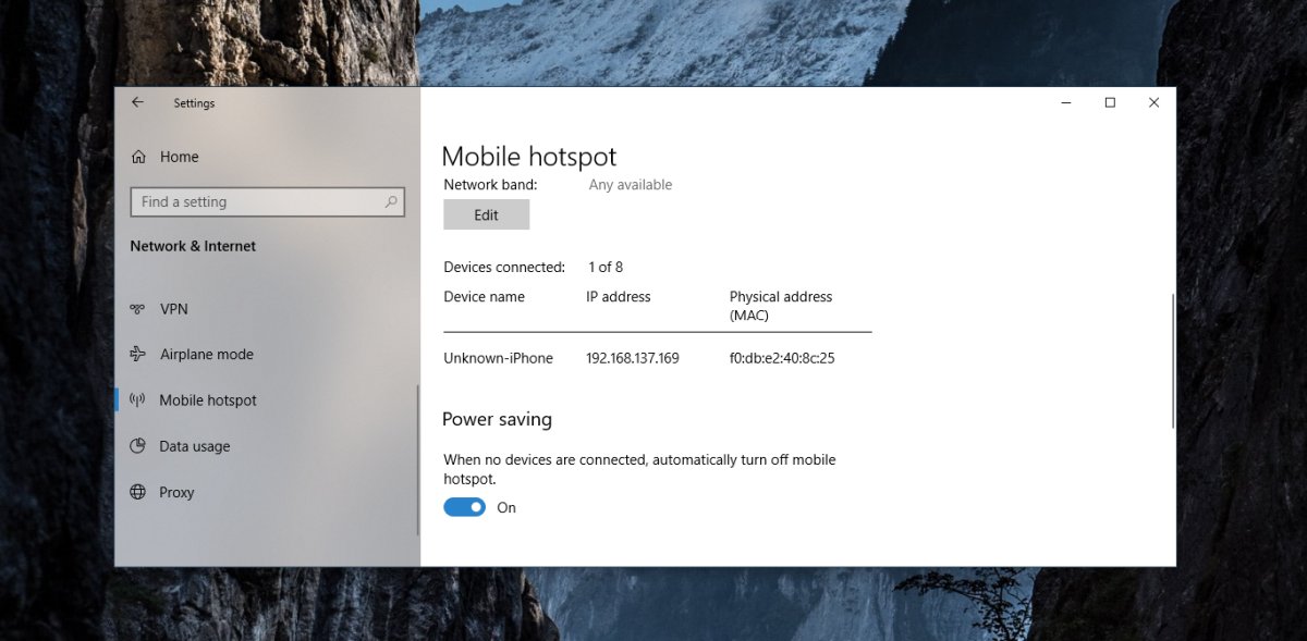 Как всегда поддерживать мобильную точку доступа в Windows 10