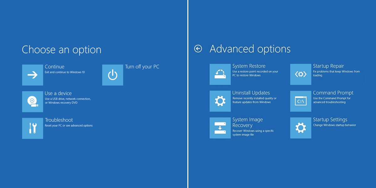Как загрузиться в меню устранения неполадок на Windows 10