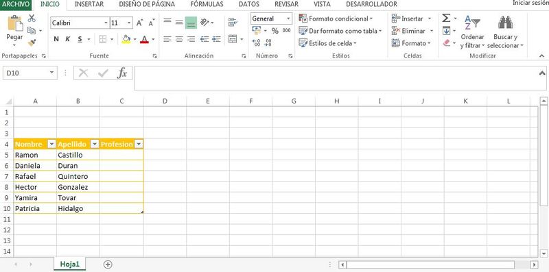 лист Excel