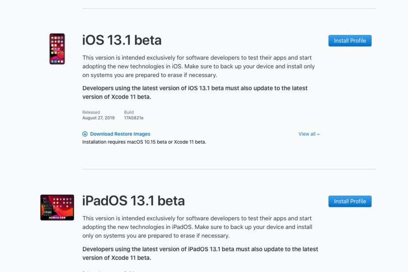 Нет, это не ошибка Apple запускает первую бета-версию iOS и iPadOS 13.1