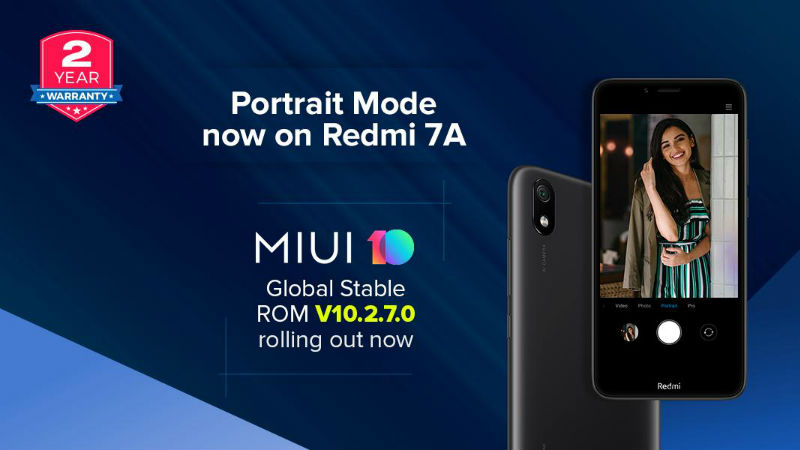 Обновление MIUI 10.2.7 добавляет AI Портретный режим для задней камеры на Xiaomi Redmi 7A