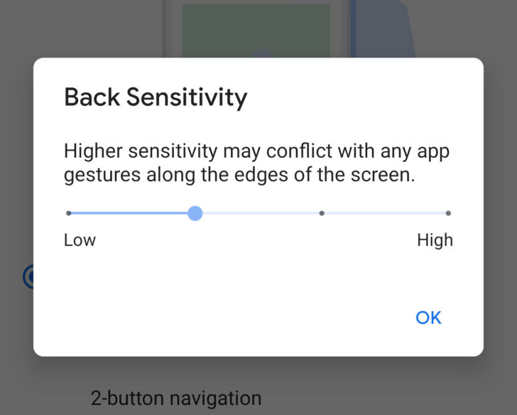 Опция чувствительности жестов спины в Android Q Beta 6 не решает проблемы жестов Google