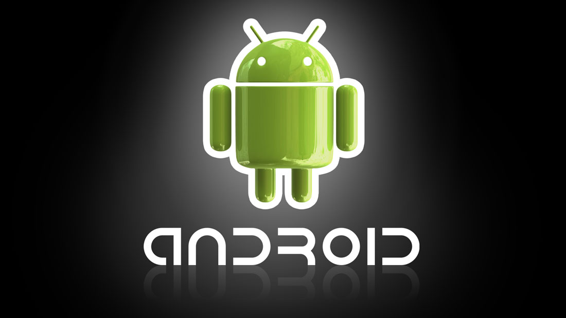 Logotipo de Android con fondo negro