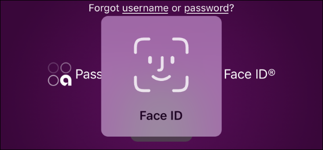 Face ID приглашение для интернет-банкинга на iPhone.