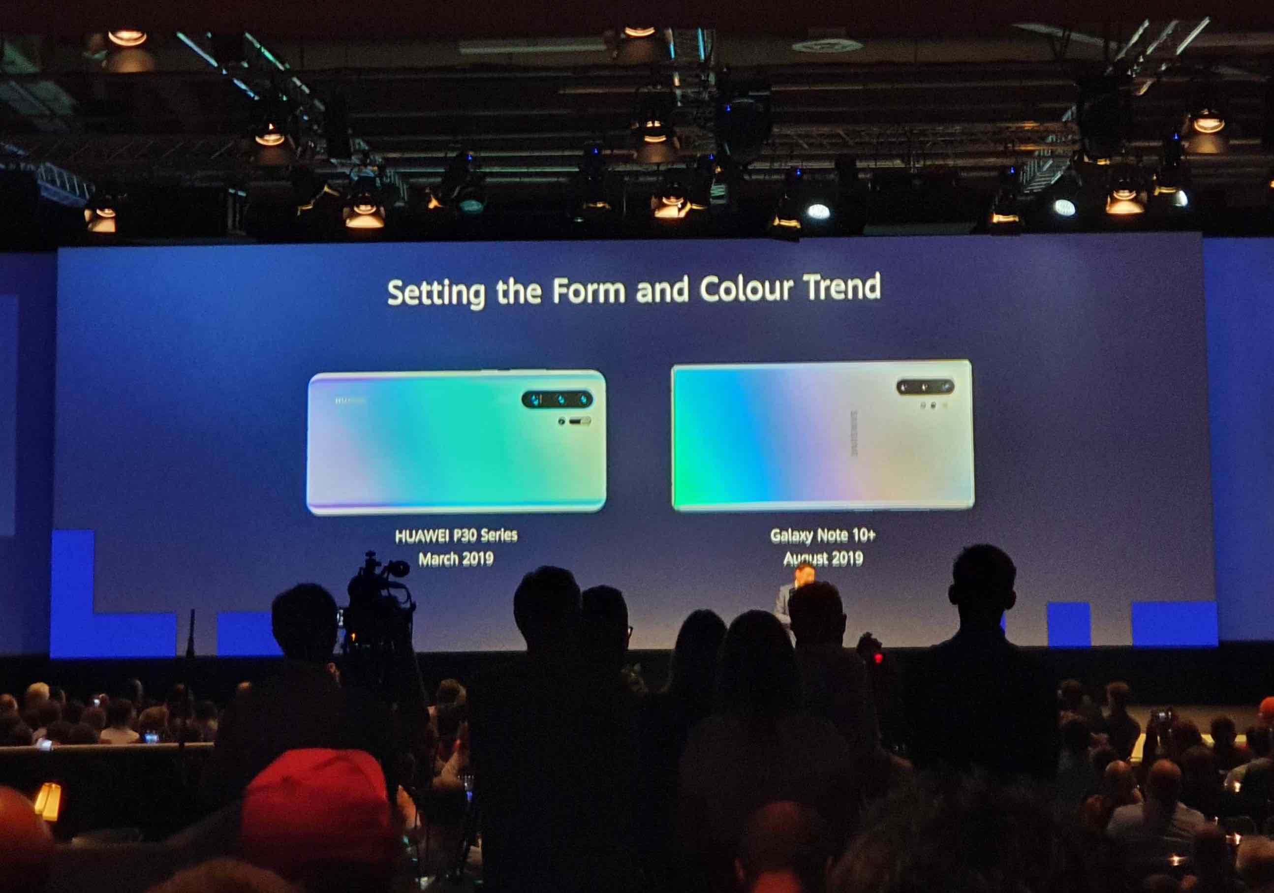 Huawei задает тренд: дизайн Samsung Galaxy Note10 + считается его идеей