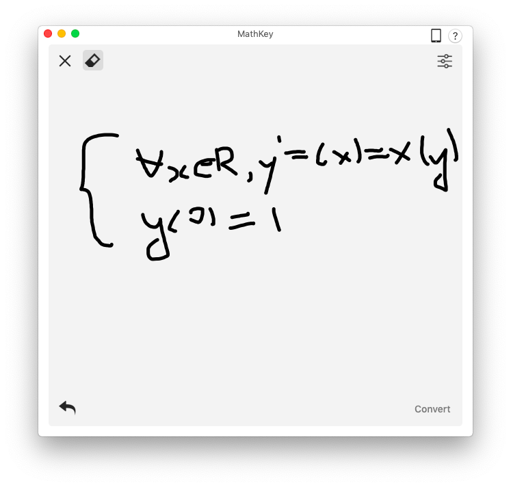 MathKey распознает уравнение латекса mathML