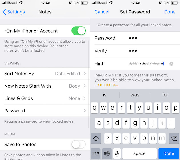 Как защитить паролем фотографии iPhone с помощью Notes