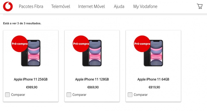 Предварительный заказ iPhone 11 на Vodafone за 819,99 евро