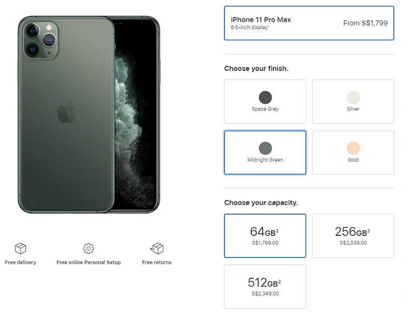 Apple  iPhone 11 Pro Max по местным ценам. (Источник изображения: Apple Хранить)
