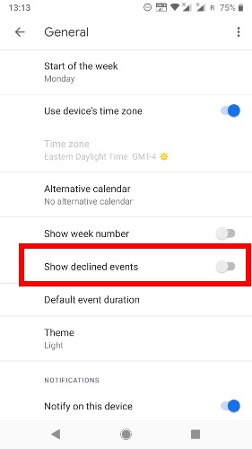 Избавиться от спама Календарь Google Отклоненные события Телефон