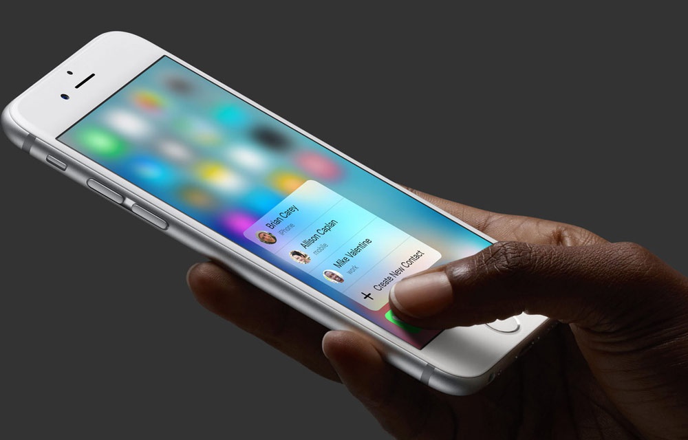 Экран iPhone с технологией 3D Touch