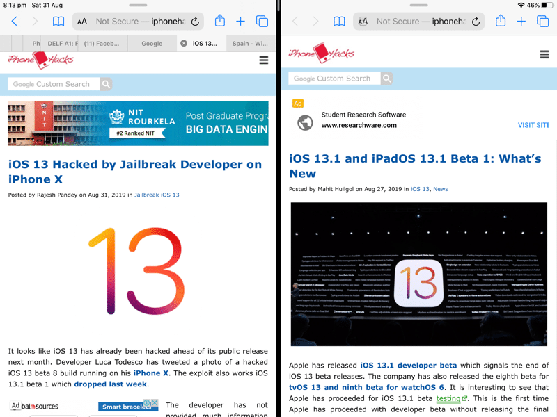 iPadOS 13: Как открыть ссылки в новом окне Safari на iPad 4
