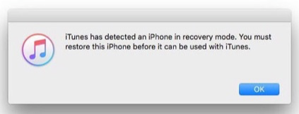 iTunes обнаружил iPhone в режиме восстановления