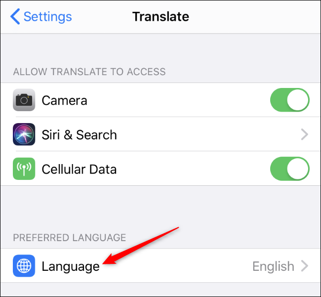 Выбор предпочтительного языка для отдельного приложения на iPhone с iOS 13.
