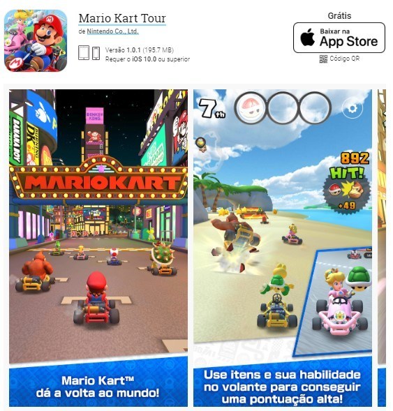 Установка Mario Kart Tour на устройствах iOS.