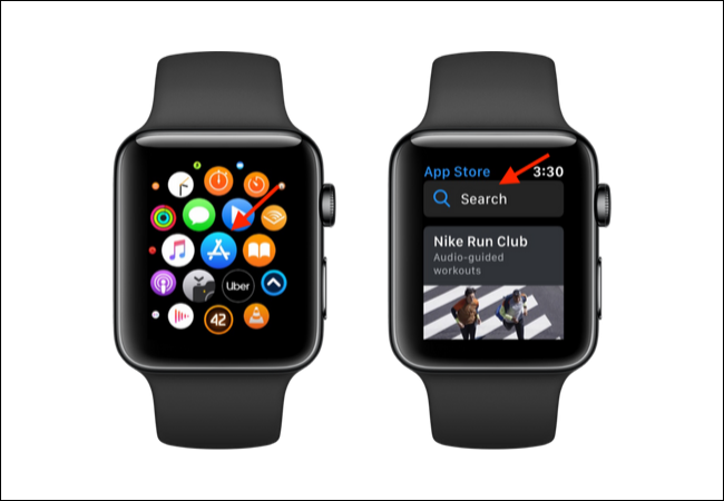 Откройте App Store на Apple Watch и нажмите на Поиск