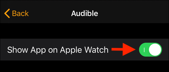 Нажмите на переключатель, чтобы отключить отображение приложения на Apple Watch