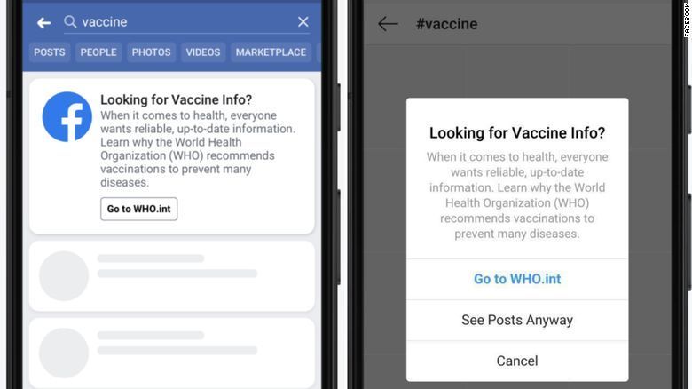 Facebook Вводит новые уведомления для борьбы с дезинформацией вакцины