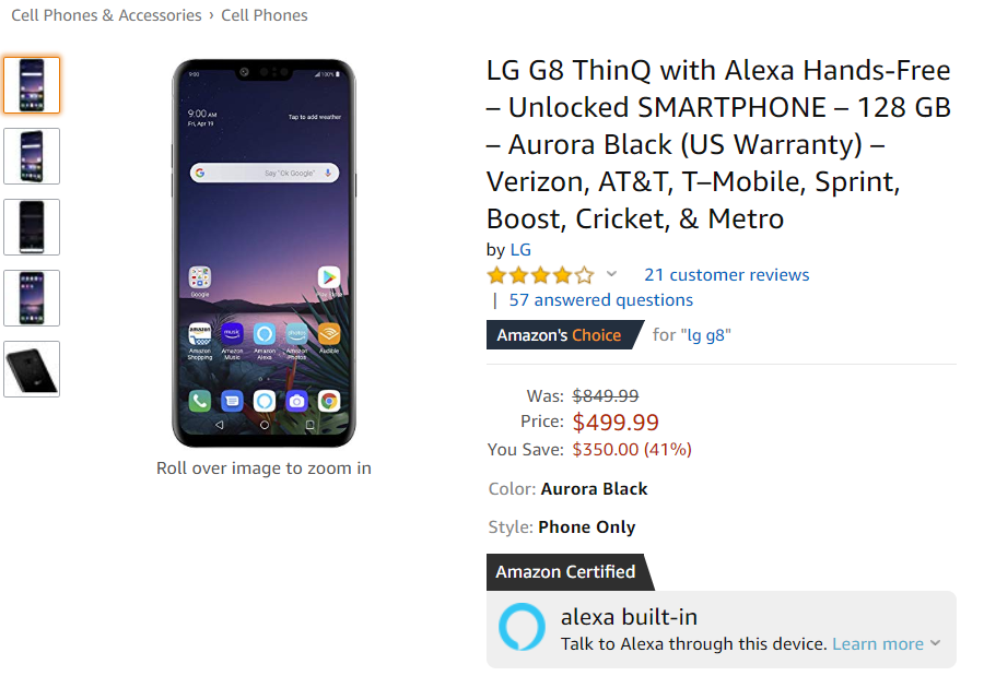 LG G8 ThinQ Aurora Black