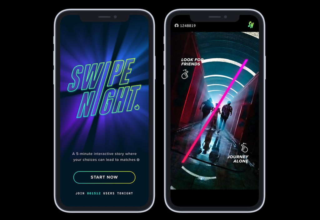 Tinder запускает Swipe Night, интерактивный опыт, чтобы получить больше матчей
