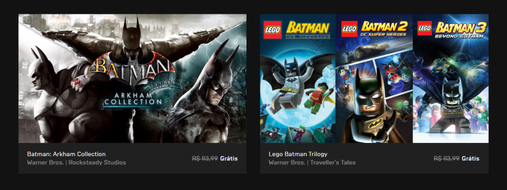Бэтмен Аркхэм и LEGO Трилогии Бэтмена получают бесплатно в Epic Store