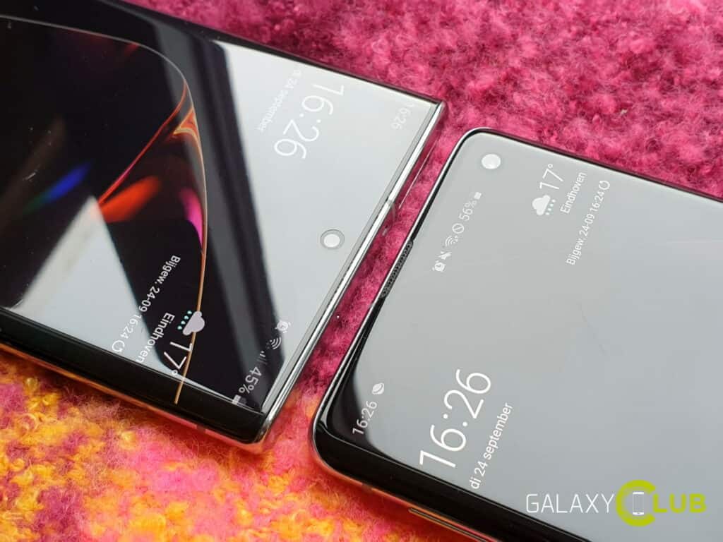 Samsung Galaxy S10 против Note 10 размещения фронтальной камеры лучше