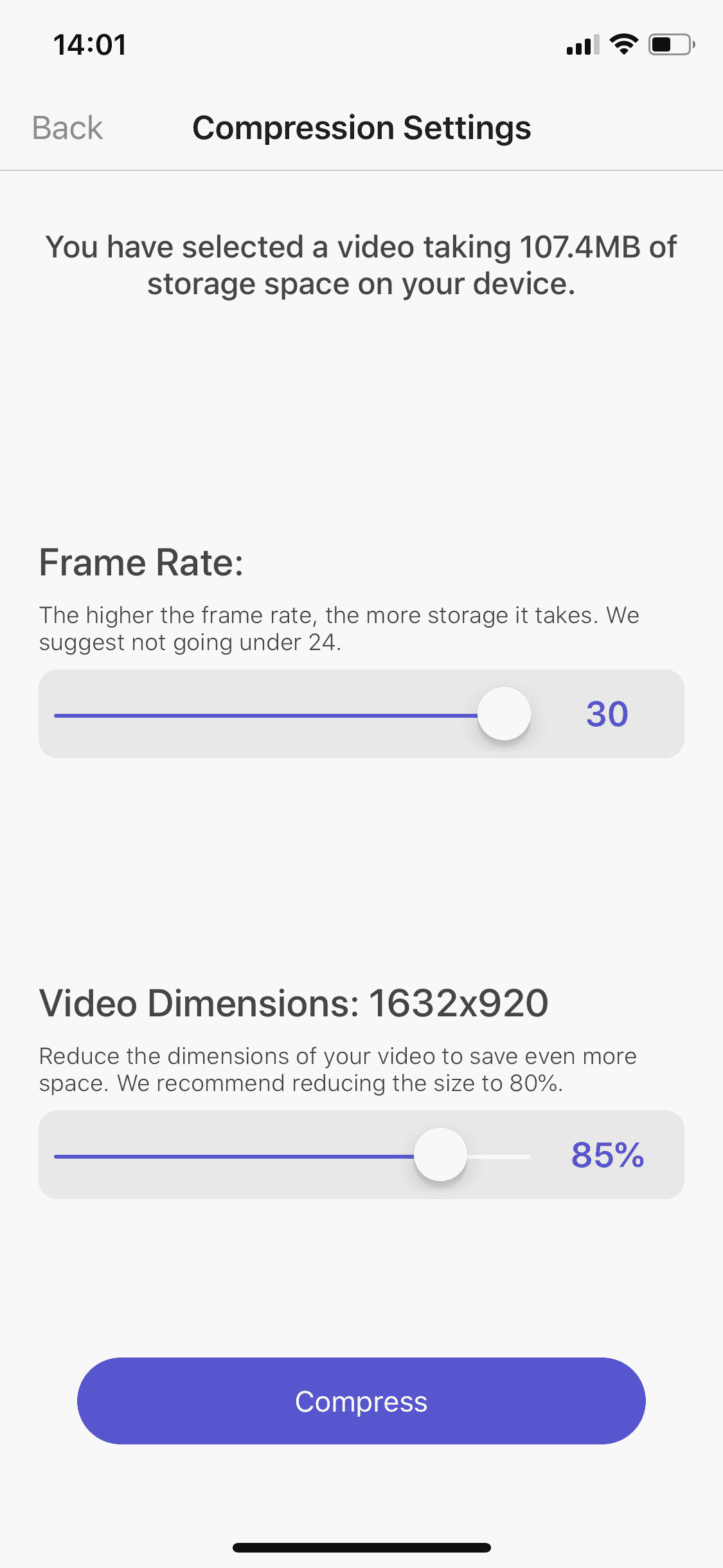Уменьшить размеры видео