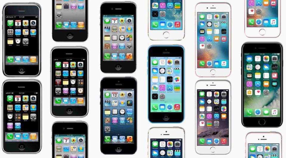   Некоторые из предыдущих моделей iPhone, впервые выпущенные в 2007 году