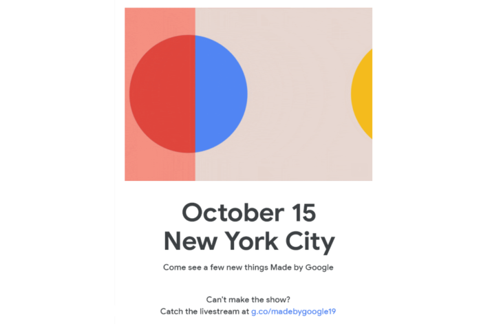 Событие Made by Google Pixel 4 назначено на 15 октября в Нью-Йорке