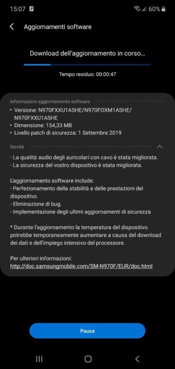 Полный список изменений для Galaxy Note        10