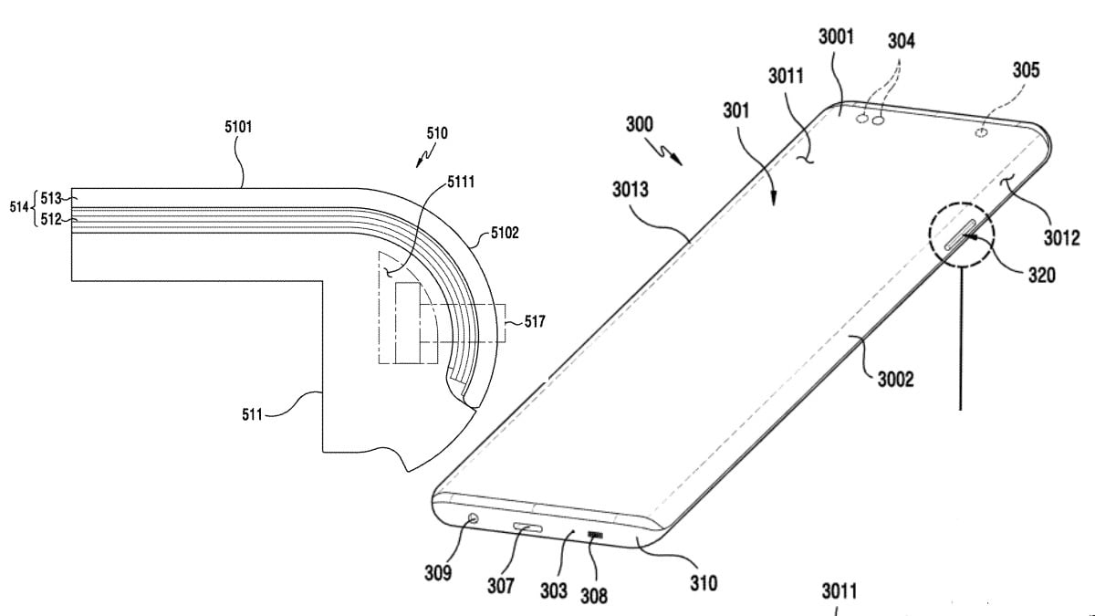 Заявка на патент Samsung показывает экран водопада, дебют заканчивается активно Galaxy...
