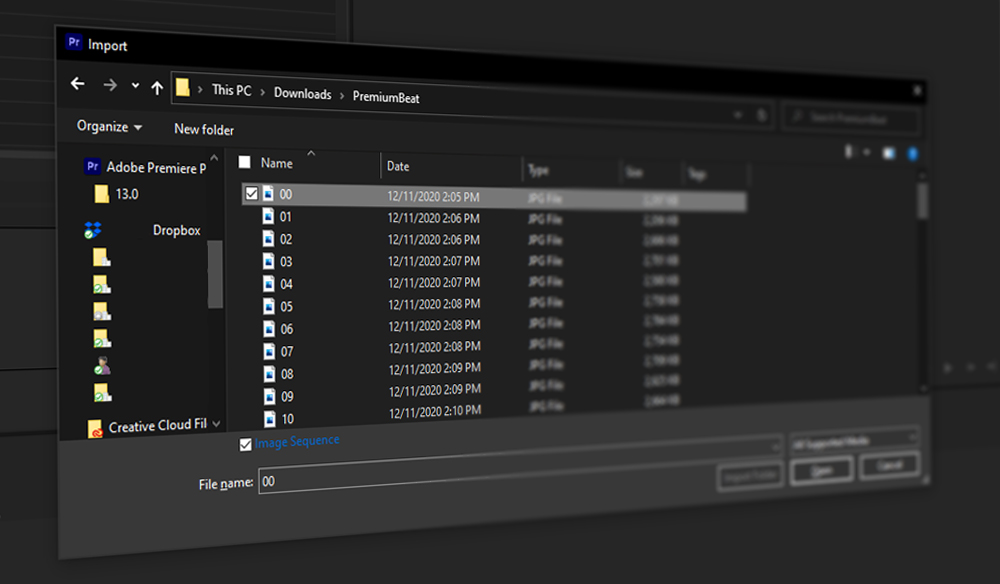 Create a Video Time-lapse from an Image Sequence in Premiere Pro