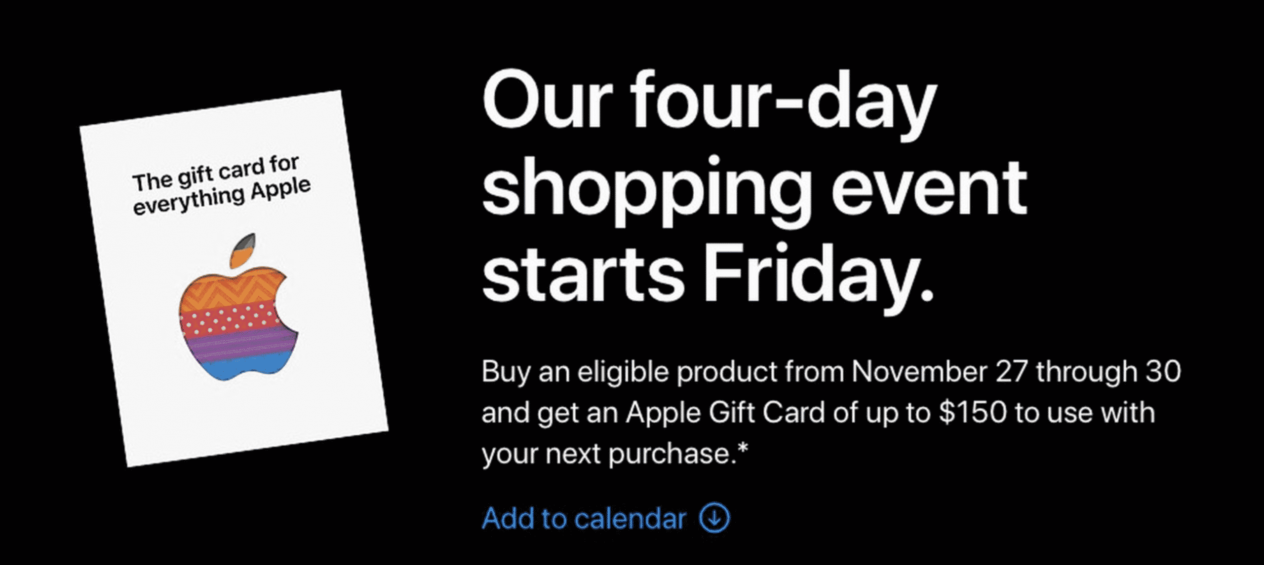 Apple 4-Day Gift Card
