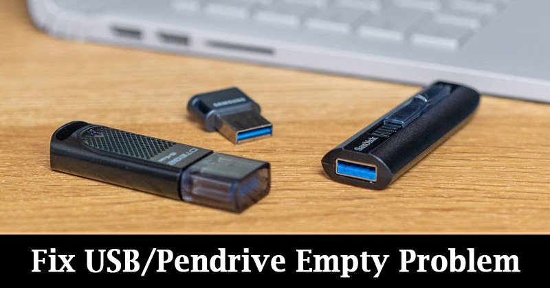 Как решить проблему с пустым USB-накопителем / флеш-накопителем, даже если накопитель заполнен