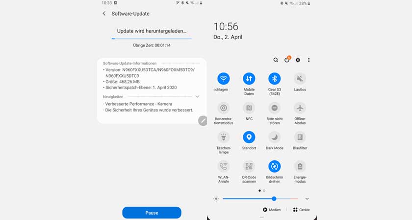 Samsung Galaxy Note  9 апреля 2020 г. начинается развертывание обновления безопасности