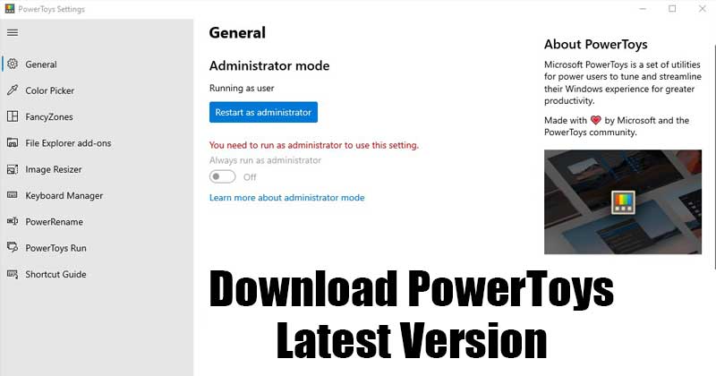 Загрузите PowerToys для Windows 10 Последняя версия (0.37.2)