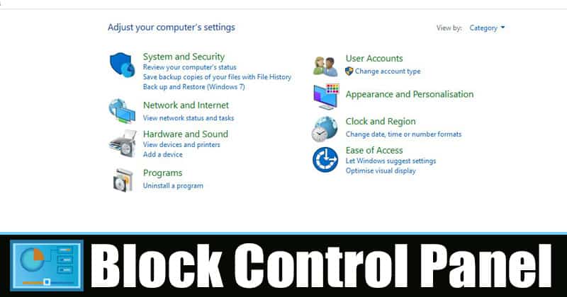 Как заблокировать панель управления в Windows 10 Компьютер