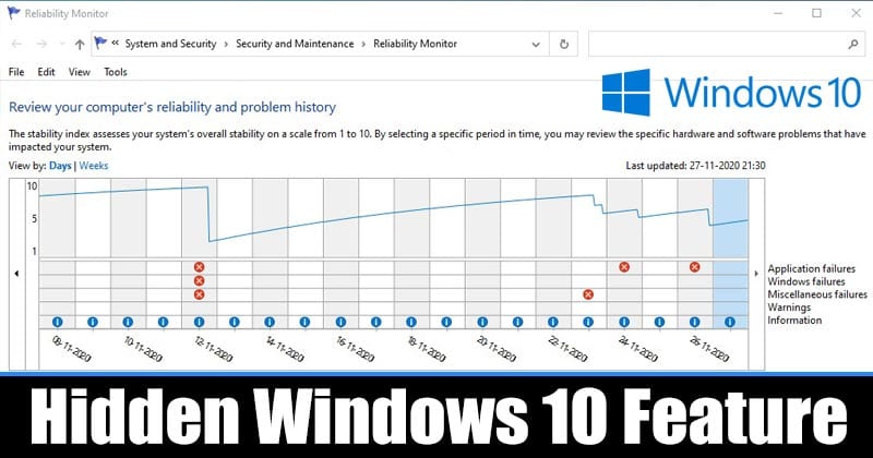Как использовать инструмент «Монитор надежности» в Windows 10